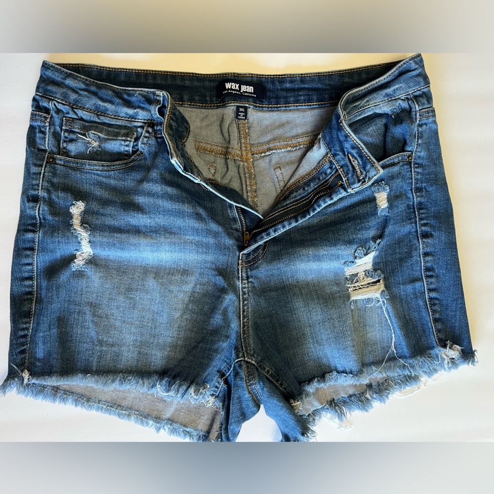Wax Jean Women's Distressed Denim Shorts